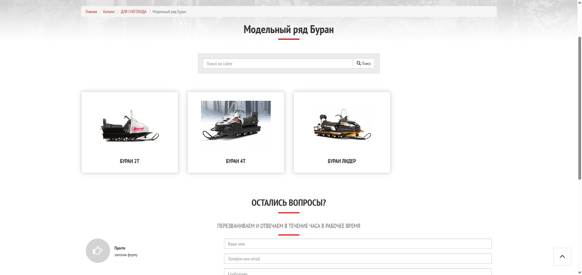 Выбор по моделям &mdash; &laquo;Рысь&raquo;, &laquo;Буран&raquo;, снятые с производства и прочие